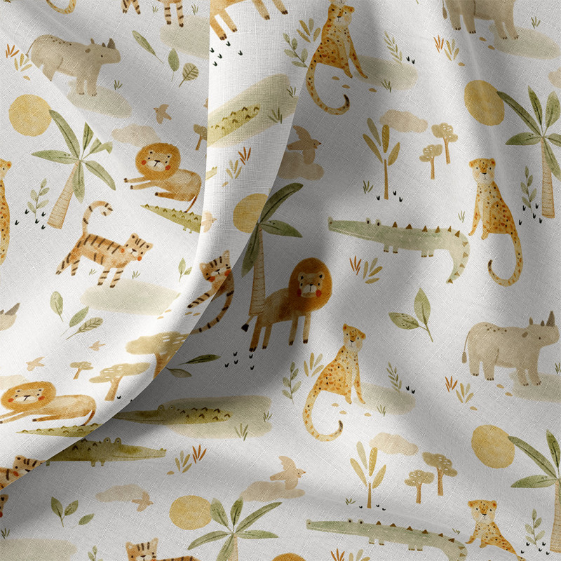 Algodón estampado SARAFOU Blanco / Camello
